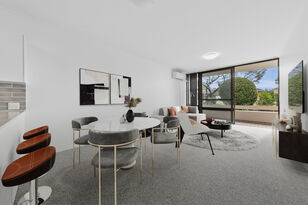 modern lounge room of a two bedroom retirement village apartment in bangor sydney with a balcony baptistcare warena village