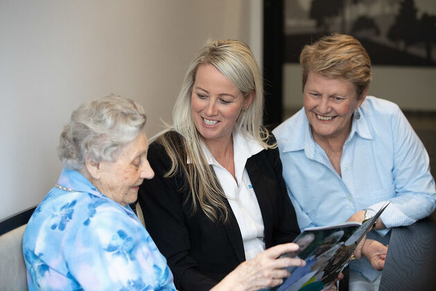 BaptistCare Sales and Admission Team meeting with aged care resident in the nursing home